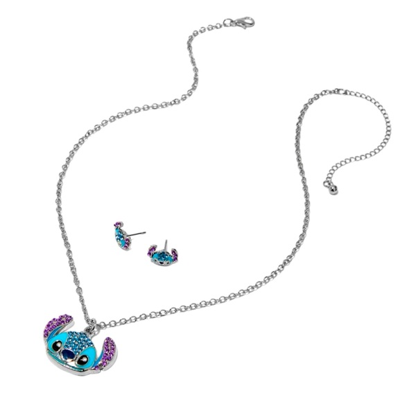 Disney Jewelry - Disney Stitch Bling Earrings & Necklace Jewelry Set - NWT